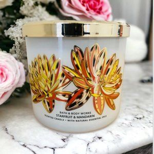 Bath & Body Works Starfruit & Mandarin Large 3-Wick Candle Embossed Lid